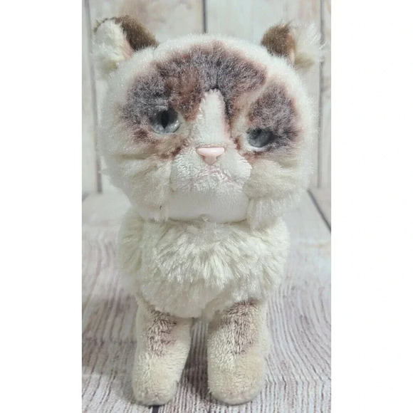 Gund Plush Grumpy Cat Stuffed Animal Toy White Brown 6" #4046082 - Picture 1 of 4